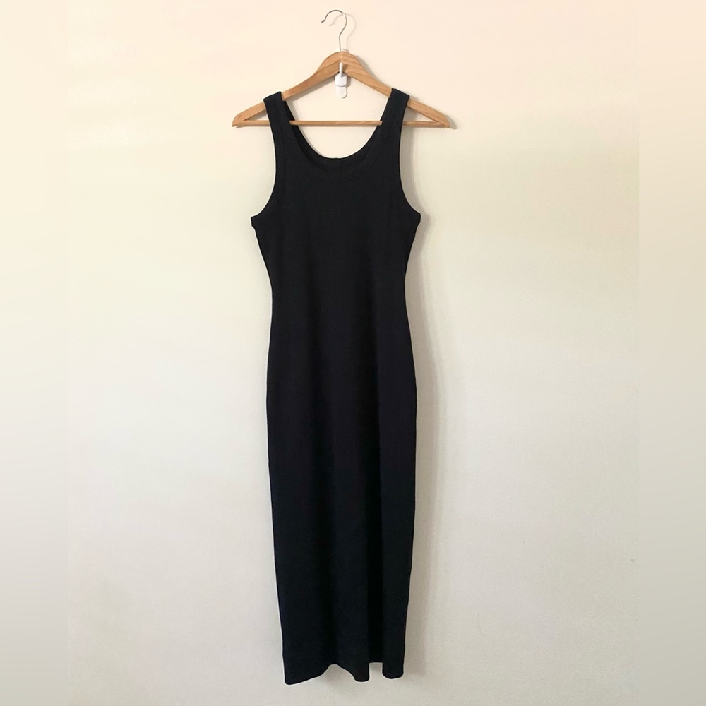 Everlane Ribbed Tank Dress in Black XS
